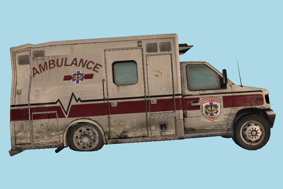 Ambulance Wrecked 3d model